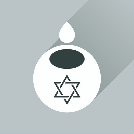 Flat icon with long shadow Jewish candleのイラスト素材