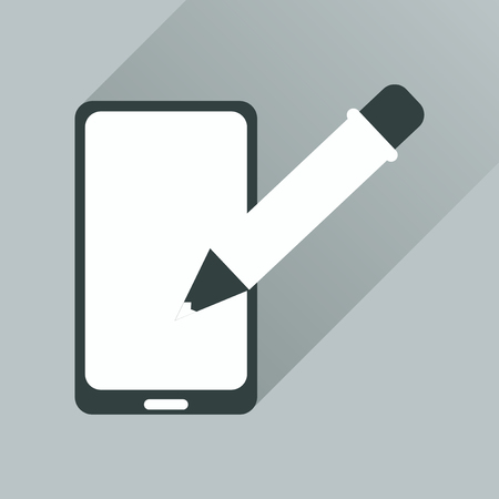 Flat web icon with long shadow mobile notesのイラスト素材