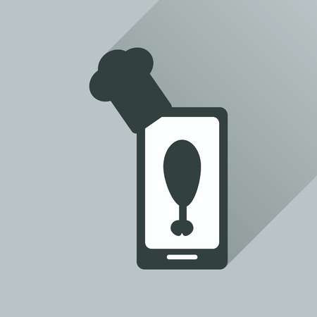 Flat web icon with long shadow mobile chefのイラスト素材