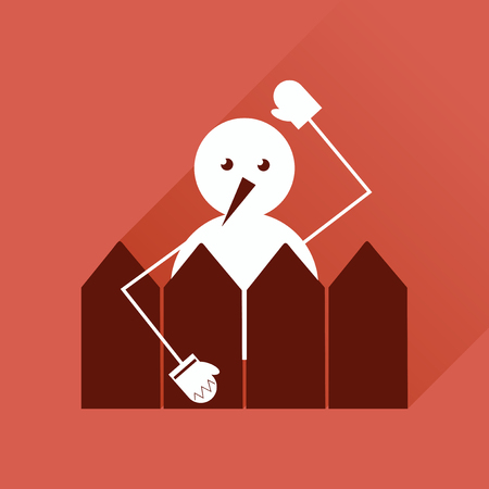 Flat web icon with long shadow snowmanのイラスト素材