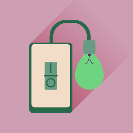 Flat icon with long shadow mobile phone and lightのイラスト素材