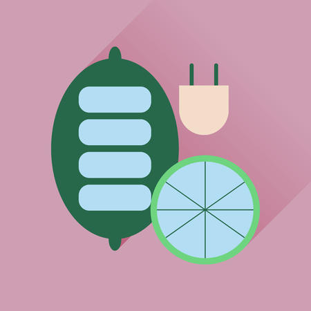 Flat icon with long shadow  battery levelのイラスト素材
