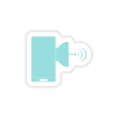 paper sticker on white background  mobile phone navigationのイラスト素材