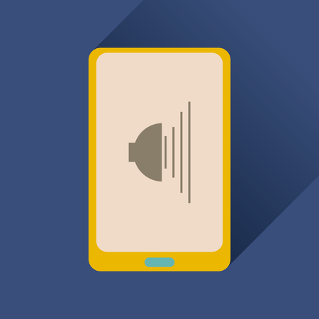 Flat icon with long shadow volume of mobile phoneのイラスト素材