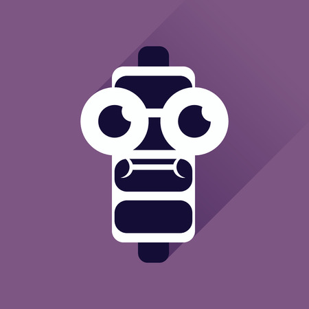 Flat web icon with long shadow battery chargeのイラスト素材