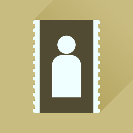 Flat icon with long shadow   personal contactのイラスト素材