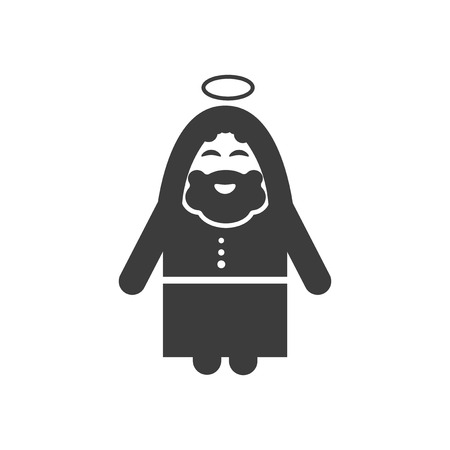 flat icon in black and white style father Jesusのイラスト素材