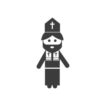 flat icon in black and white style Priestのイラスト素材
