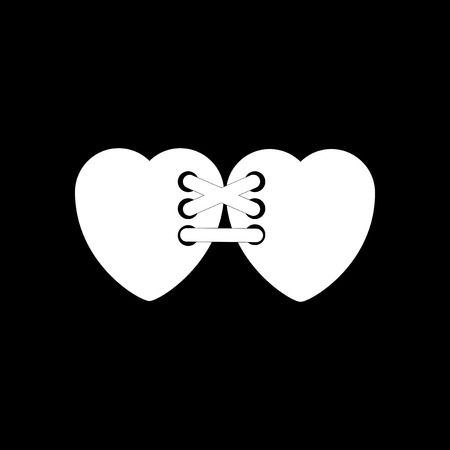 flat icon in black and white style heartsのイラスト素材