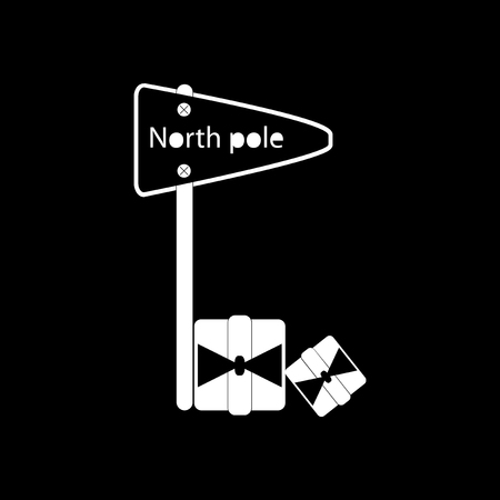 flat icon in black and white style pointer North Poleのイラスト素材