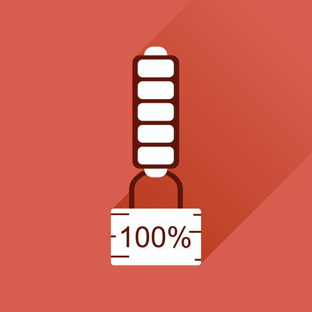 Flat web icon with long shadow battery chargeのイラスト素材