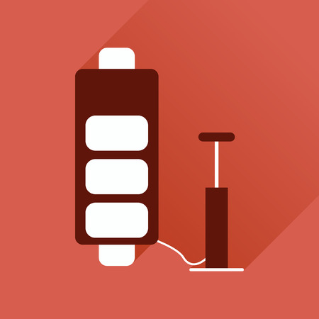Flat web icon with long shadow battery chargeのイラスト素材