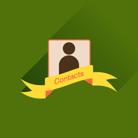 Flat icon with long shadow  mobile phone contactsのイラスト素材