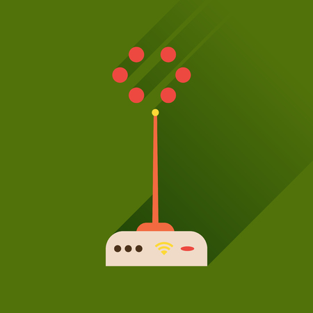 Flat icon with long shadow  Wi fi modemのイラスト素材