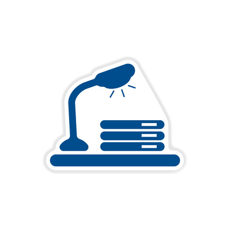 paper sticker on white  background table lamp documentsのイラスト素材
