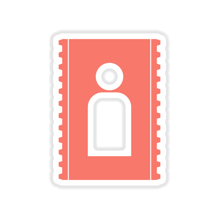 paper sticker on white  background mobile contactのイラスト素材