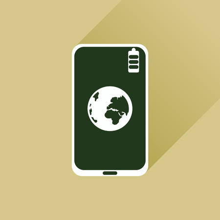 Flat web icon with long shadow Mobile Internetのイラスト素材