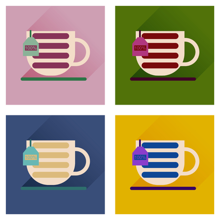 Concept of flat icons with long shadow mobile batteryのイラスト素材