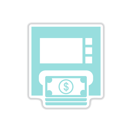 paper sticker on white  background ATM moneyのイラスト素材