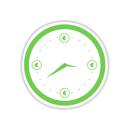 paper sticker on white  background time is moneyのイラスト素材
