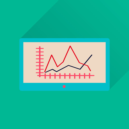 Flat icon with long  shadow economic presentationのイラスト素材
