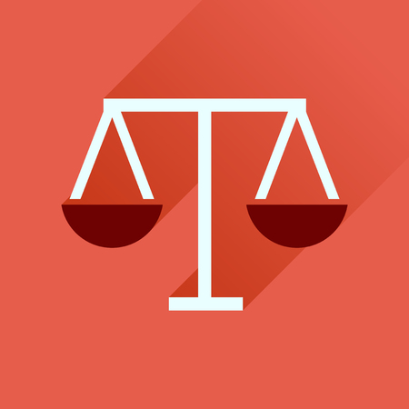 Flat icon with long  shadow justice scalesのイラスト素材