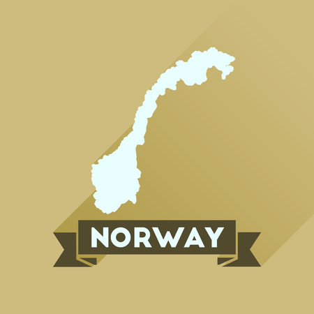 Flat icon with long  shadow Norway mapのイラスト素材