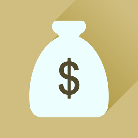 Flat icon with long  shadow money bagのイラスト素材