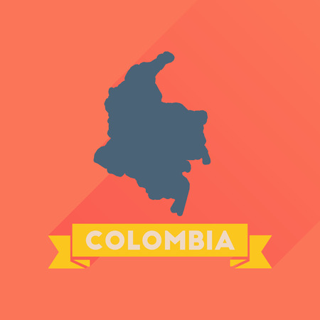 Flat icon with long  shadow Columbia cardのイラスト素材
