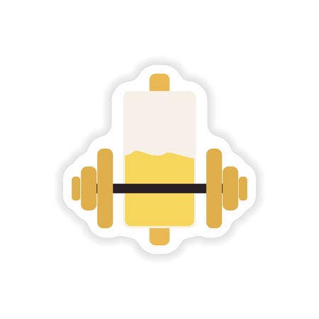 paper sticker on white background  mobile battery chargerのイラスト素材