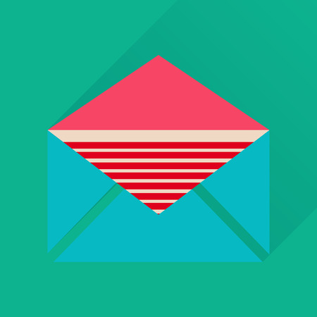 Flat icon with long  shadow letter envelopeのイラスト素材