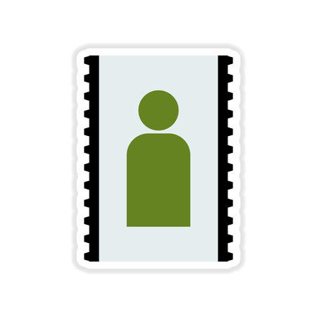 paper sticker on white  background mobile contactのイラスト素材