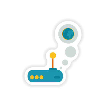 paper sticker on white background   Wi-Fi routerのイラスト素材
