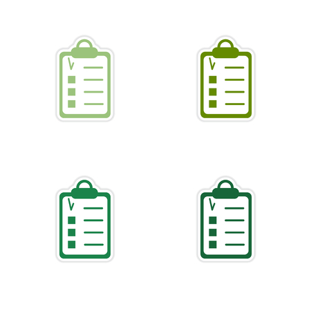 Set of paper stickers on white  background formのイラスト素材