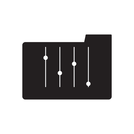 Flat icon in black and  white folderのイラスト素材