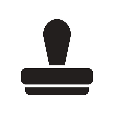 Flat icon in black and white  stamp officeのイラスト素材