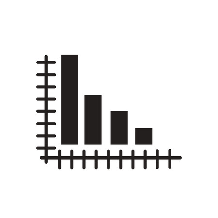 Flat icon in black and white  economic graphのイラスト素材