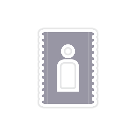 paper sticker on white  background mobile contactのイラスト素材