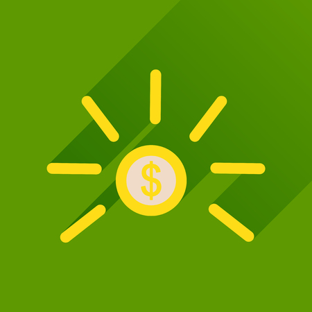Flat icon with long  shadow dollar centのイラスト素材