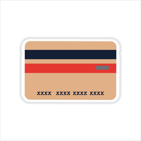 paper sticker on white  background bank cardのイラスト素材