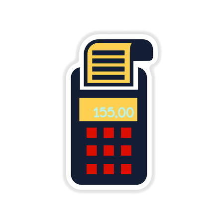 paper sticker on white  background   terminal machineのイラスト素材