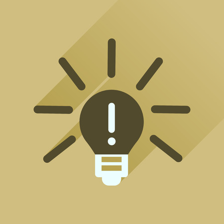 Flat icon with long  shadow light bulb ideaのイラスト素材