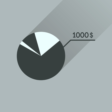 Flat icon with long  shadow money chartのイラスト素材