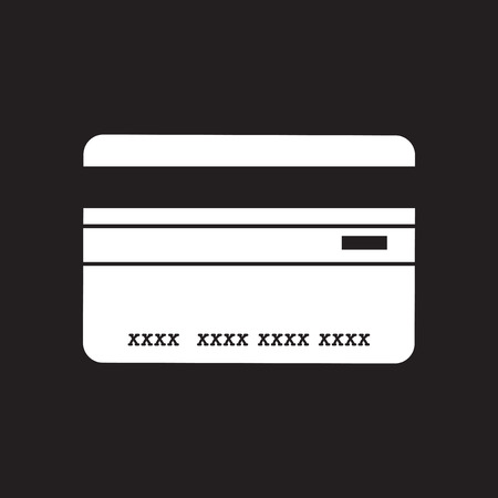 Flat icon in black and white bank cardのイラスト素材