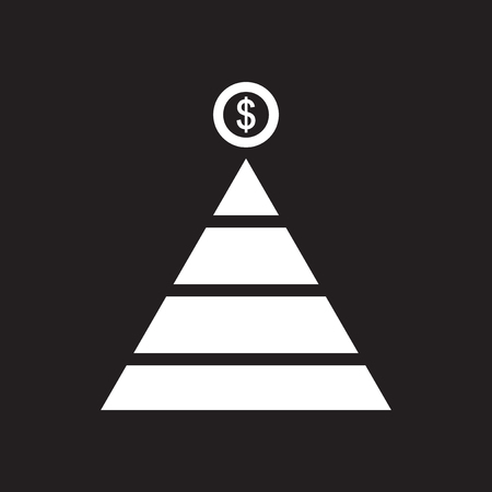 Flat icon in black and white financial pyramidのイラスト素材