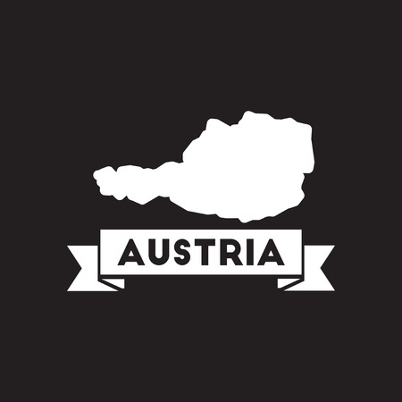 Flat icon in black and white Austria cardのイラスト素材