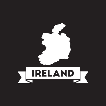 Flat icon in black and white Ireland mapのイラスト素材