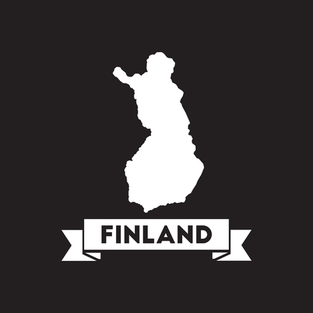 Flat icon in black and white Finland mapのイラスト素材