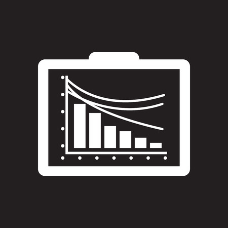 Flat icon in black and white board infographicsのイラスト素材