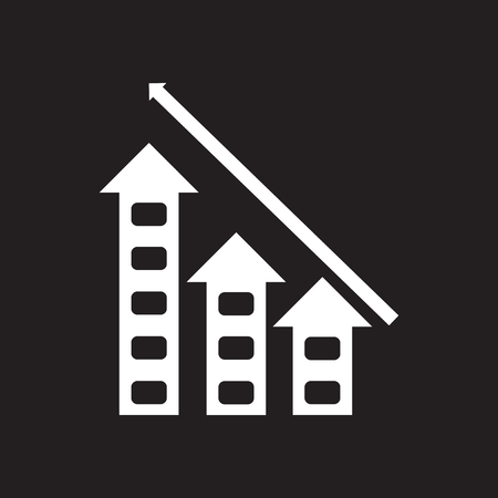 Flat icon in black and white growing scheduleのイラスト素材